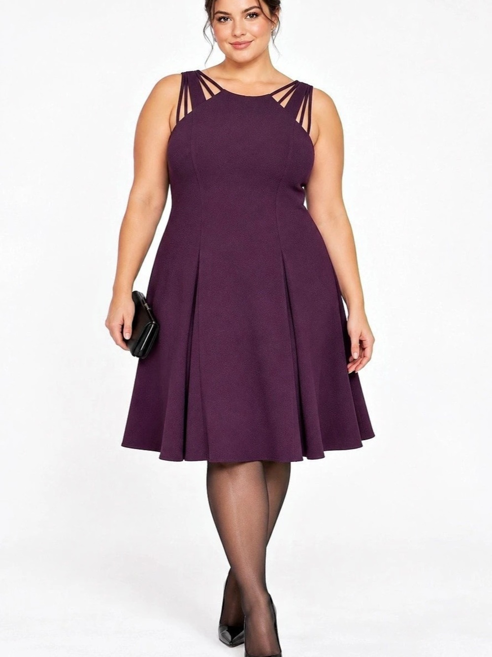 Purple Strappy Mini Dress Size XL